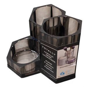 Totally Acrylic 3-Section Organizer- Black